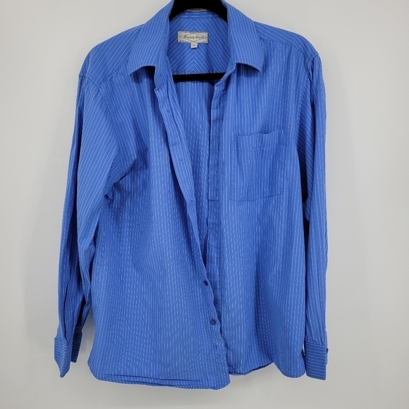 Men's Blue Plaid Eighty Eight Button Front Shirt,Size M - Picture 6 of 11